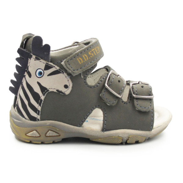 Sandały Dla Chłopca Na Lato Skórzane DD STEP ac290-820 Zebra