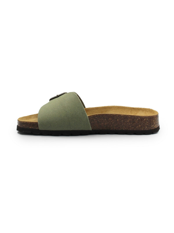 Klapki damskie na lato skóra naturalna BIO 780493-10 CELIA SUEDE rosmarino