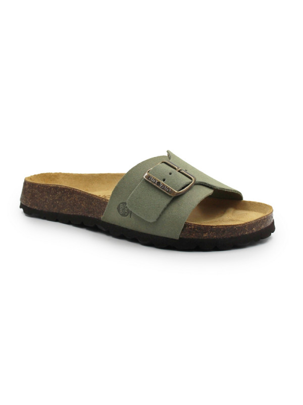 Klapki damskie na lato skóra zamszowa BIO 780493-10 CELIA SUEDE rosmarino