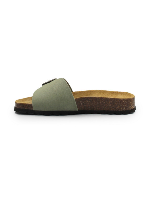 Klapki damskie na lato skóra zamszowa BIO 780493-10 CELIA SUEDE rosmarino