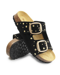 Klapki damskie na lato BIO BIO 781996-15 FRIDA SUEDE negro