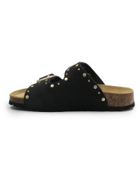 Klapki damskie na lato BIO BIO 781996-15 FRIDA SUEDE negro