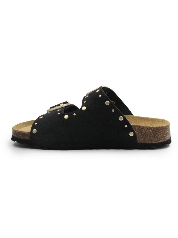 Klapki damskie na lato BIO BIO 781996-15 FRIDA SUEDE negro