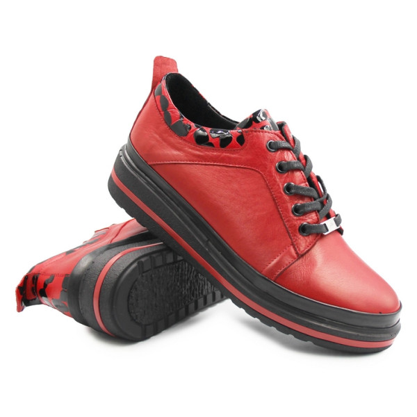 Damskie Buty Na Wiosnę Czerwone Manitu Damen 850042-04 Rot
