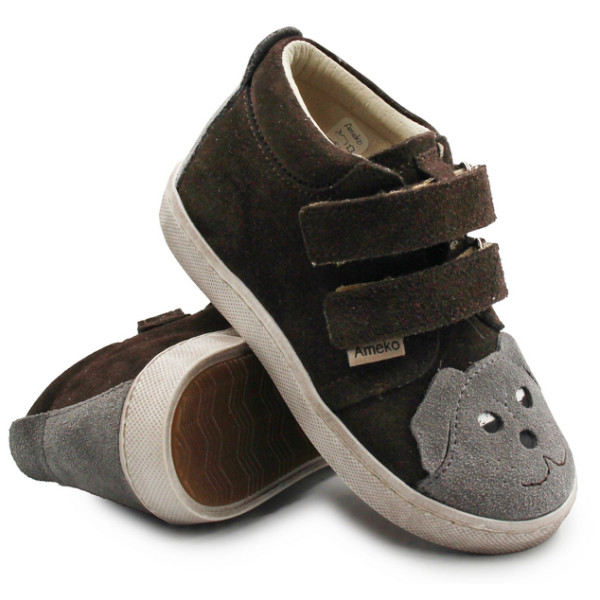 Jesienne trzewiki dla chłopca ze skóry naturalnej Ameko alex-brązowy