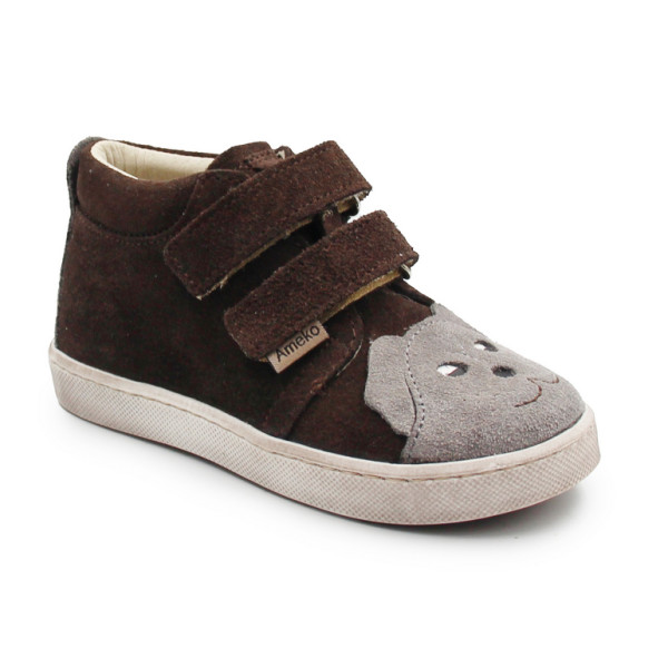 Jesienne trzewiki dla chłopca ze skóry naturalnej Ameko alex-brązowy
