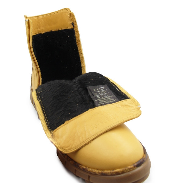 Buty damskie na jesień zimę ze skóry naturalnej Manitu 990678-06 gelb