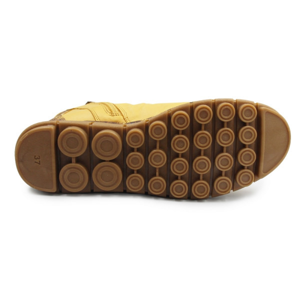 Buty damskie na jesień zimę ze skóry naturalnej Manitu 990678-06 gelb