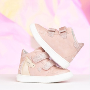 Brokatowe buciki dla dziewczynek na wiosnę jednorożec Wojtyłko 1T26080