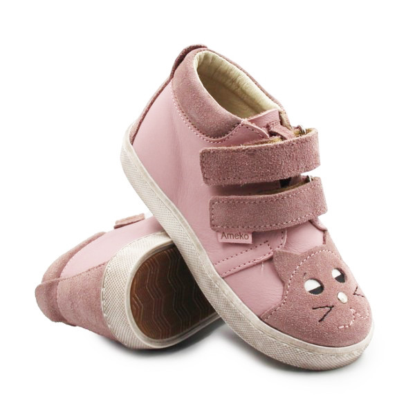 Buty na jesień dla dziewczynek z kotkiem Ameko Kiti-High-Różowy