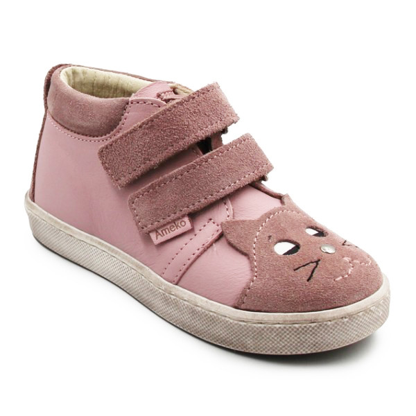Buty na jesień dla dziewczynek z kotkiem Ameko Kiti-High-Różowy