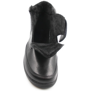Skórzane buty damskie ocieplane na zimę Comfortabel 990223-01 czarne