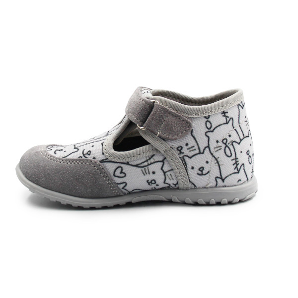 Dziecięce Kapcie Do Przedszkola w Kotki Szare Emel EK 5221-3