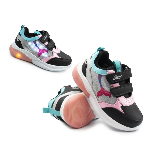 Półbuty Dziewczęce Na Wiosnę Świecące LED Syrenki Primigi 8988500 Mermaid Magic
