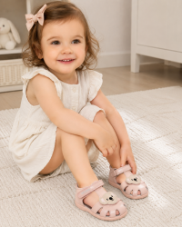 Różowe Sandałki Dla Dziewczynek ze Zwierzątkiem DD STEP G075-61516D Baby Pink