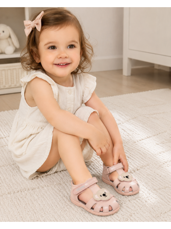 Różowe Sandałki Dla Dziewczynek ze Zwierzątkiem DD STEP G075-61516D Baby Pink