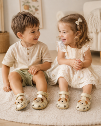 Sandałki Dziecięce Na Lato z Pieskiem DD STEP G075-61516B Cream