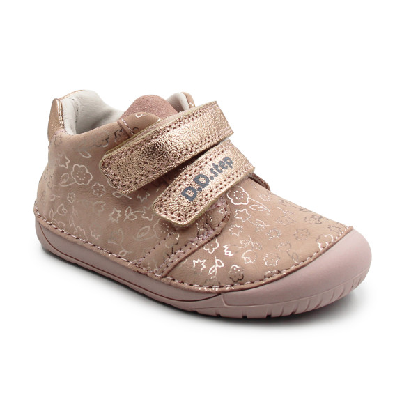 Elastyczne Buty Dla Dziewczynek Na Wiosnę w Kwiatuszki Barefoot DD STEP S070-52724Y Baby Pink