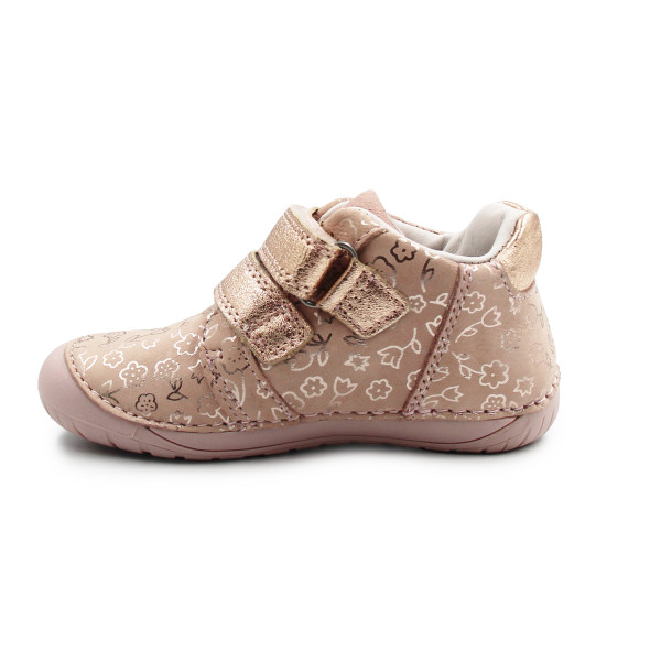 Elastyczne Buty Dla Dziewczynek Na Jesień w Kwiatuszki Barefoot DD STEP S070-52724Y Baby Pink