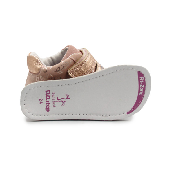 Elastyczne Buty Dla Dziewczynek Na Jesień w Kwiatuszki Barefoot DD STEP S070-52724Y Baby Pink