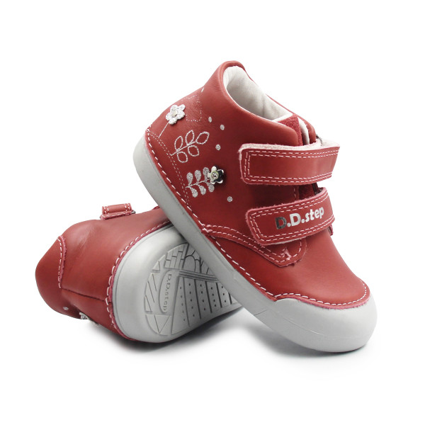 Buty Dziewczęce Na Jesień Na Rzep w Kwiatuszki DD STEP S066-52842BT Raspberry