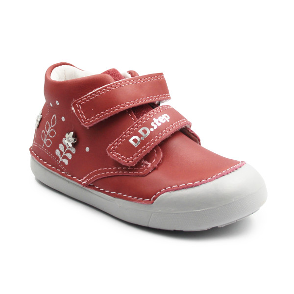 Buty Dziewczęce Na Jesień Na Rzep w Kwiatuszki DD STEP S066-52842BT Raspberry