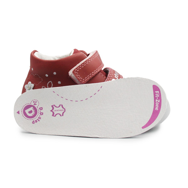 Buty Dziewczęce Na Wiosnę Na Rzep w Kwiatuszki DD STEP S066-52842BT Raspberry