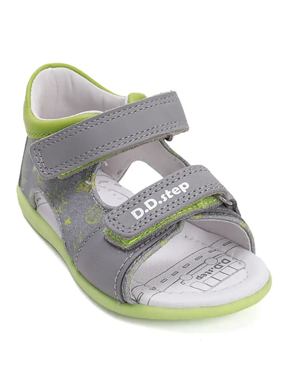 Sandały Dla Chłopca na Lato Szare Zielone DD STEP G075-61722 Dove Grey