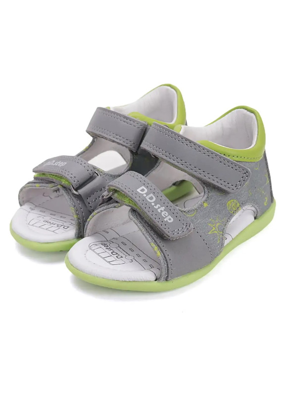 Sandały Dla Chłopca na Lato Szare Zielone DD STEP G075-61722 Dove Grey