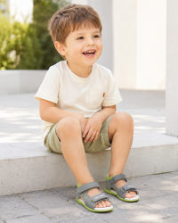 Sandały Dla Chłopca na Lato Szare Zielone DD STEP G075-61722 Dove Grey