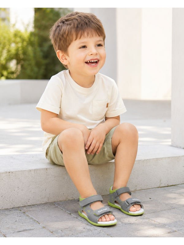 Sandały Dla Chłopca na Lato Szare Zielone DD STEP G075-61722 Dove Grey