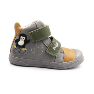 Buty Na Jesień Dla Chłopczyka z Pingwinkiem za Kostkę Trzewiki PONTE DA06-5-2863 Dark Grey