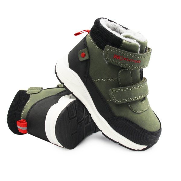 Ocieplane Buty Dziecięce Dla Chłopca na Jesień i Zimę Wojtyłko 1Z26092 Zielony