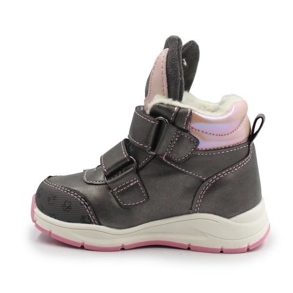 Zimowe Buty Dla Dziewczynek Na Rzep Ocieplane Wojtyłko1Z26090 Szary