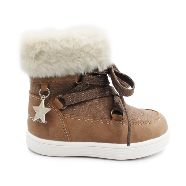 Dziecięce Buty Na Zimę Kozaki Dla Dziewczynek Na Suwak Wojtyłko 1Z26101 Brązowy