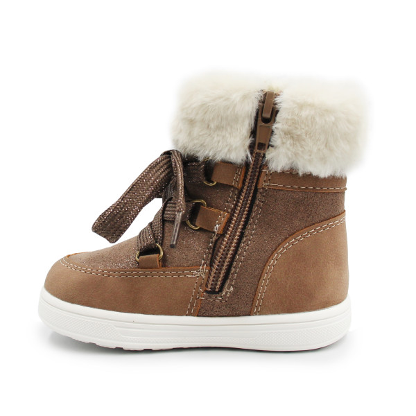 Dziecięce Buty Na Zimę Kozaki Dla Dziewczynek Na Suwak Wojtyłko 1Z26101 Brązowy