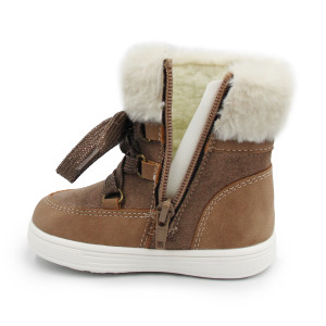Dziecięce Buty Na Zimę Kozaki Dla Dziewczynek Na Suwak Wojtyłko 1Z26101 Brązowy
