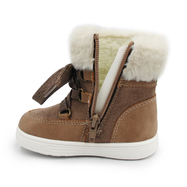 Dziecięce Buty Na Zimę Kozaki Dla Dziewczynek Na Suwak Wojtyłko 1Z26101 Brązowy