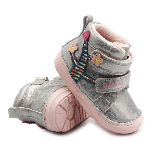 Buty Na Zimę Dla Dziewczynek Ocieplane Wnętrze Srebrne DD STEP S071-52810V Grey