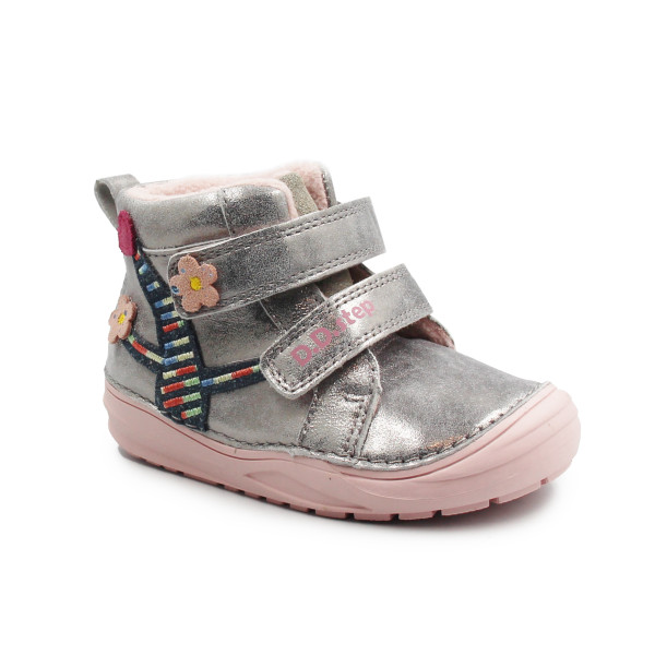 Buty Na Zimę Dla Dziewczynek Ocieplane Wnętrze Srebrne DD STEP S071-52810V Grey