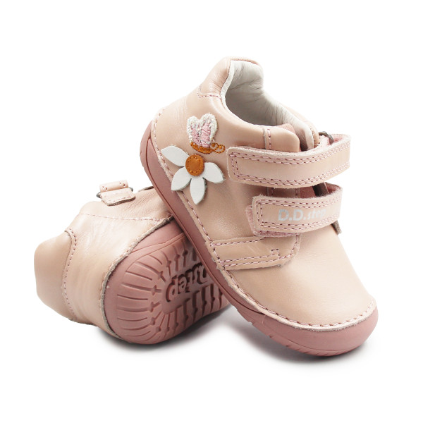 Buciki Dla Dziewczynki Na Wiosnę Barefoot Motylek DD STEP S070-52656T Baby Pink