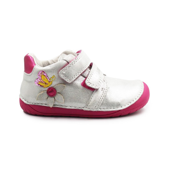 Dziewczęce Buty Na Wiosnę Barefoot Błyszczące DD STEP S070-52656BT White