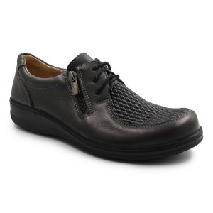 Półbuty damskie na jesień ze skóry naturalnej Helios 463K szary