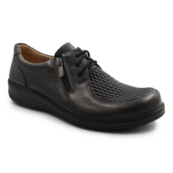 Półbuty damskie na jesień ze skóry naturalnej Helios 463K szary