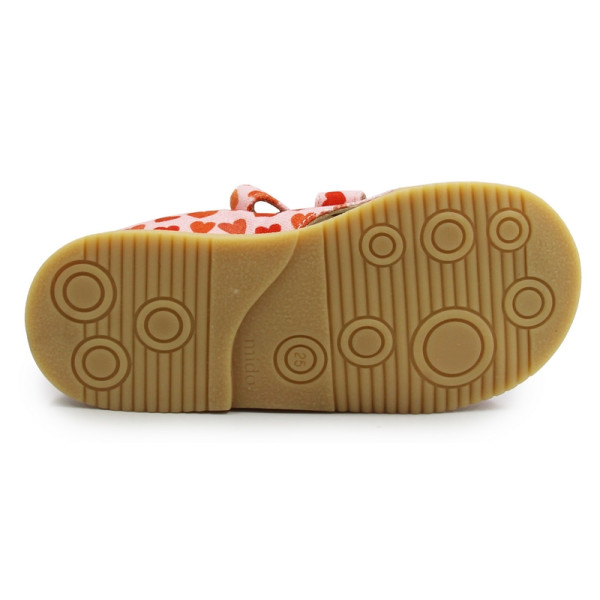 Różowe Kapcie Dla Dziewczynek w Serduszka Obcas Thomasa Mido 816 Love Rose