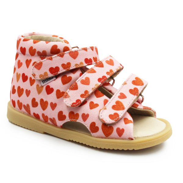 Różowe Kapcie Dla Dziewczynek w Serduszka Obcas Thomasa Mido 816 Love Rose