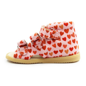 Różowe Kapcie Dla Dziewczynek w Serduszka Obcas Thomasa Mido 816 Love Rose