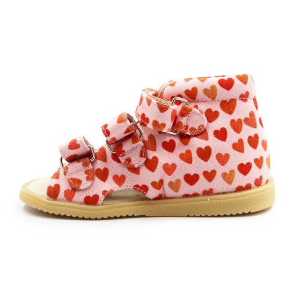 Różowe Kapcie Dla Dziewczynek w Serduszka Obcas Thomasa Mido 816 Love Rose
