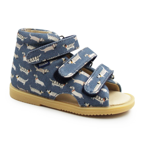 Sandały Profilaktyczne Dziecięce Do Szkoły i Przedszkola w Pieski Mido 816 Doggy Blue