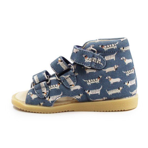 Sandały Profilaktyczne Dziecięce Do Szkoły i Przedszkola w Pieski Mido 816 Doggy Blue